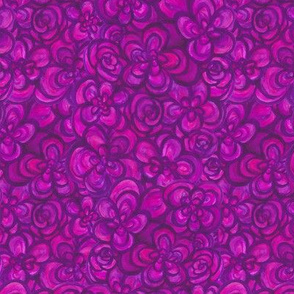 Painterly Floral Pink and Purple medium scale