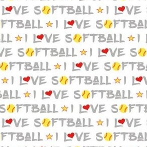 I Love Softball With Star