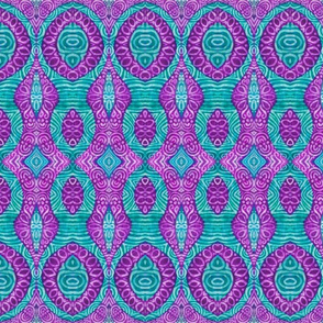 Turtle Batik Teal and Dark Magenta