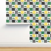 farm life - wholecloth green, custom yellow, and black - woodgrain custom cows C18BS