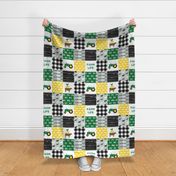 farm life - wholecloth green, custom yellow, and black - woodgrain custom cows C18BS