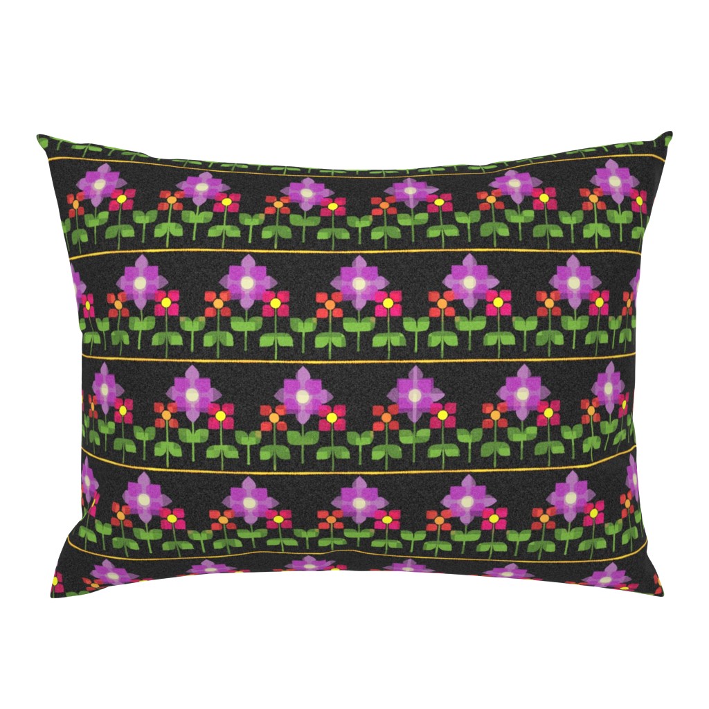 Fair Isle folk art flowers 