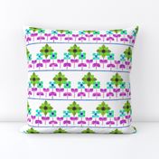 Fair isle folk flowers - bright