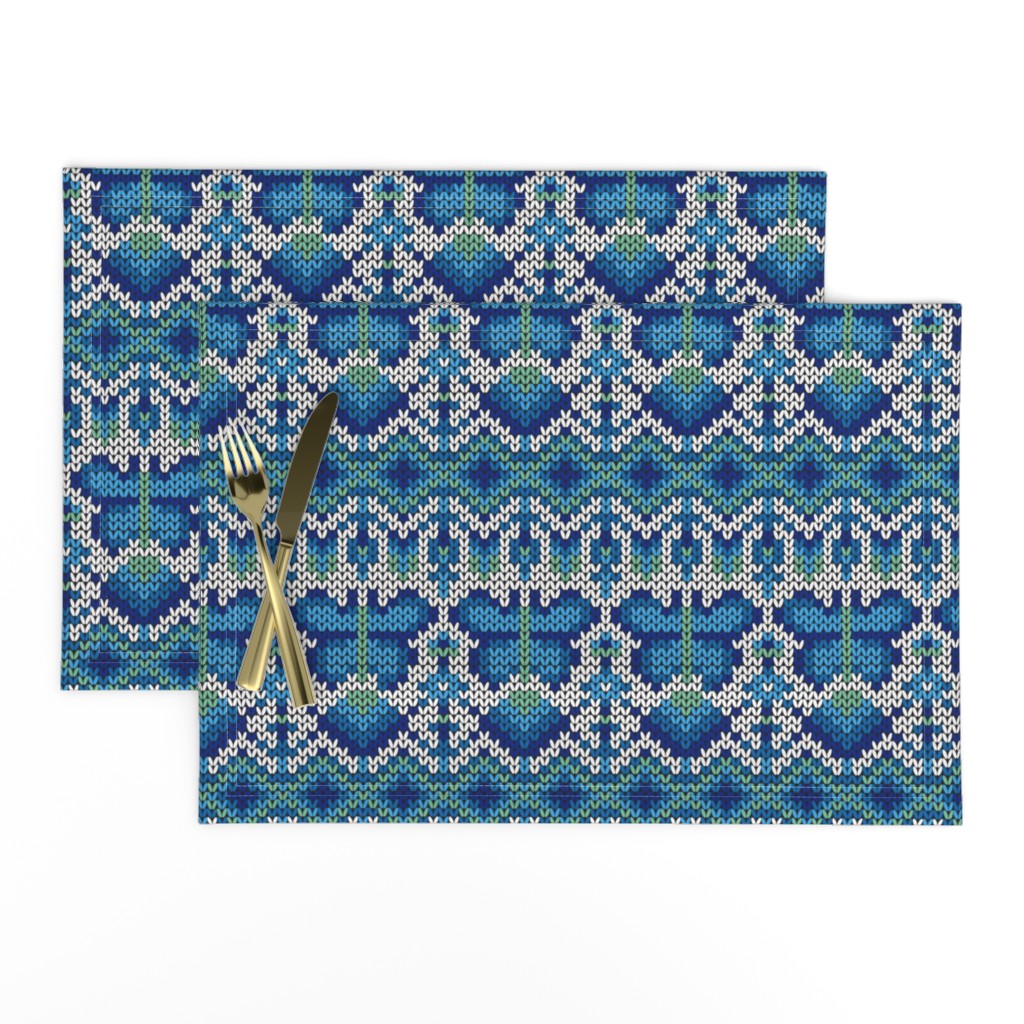 Fair Isle Butterflies, cobalt