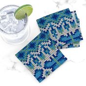 Fair Isle Butterflies, cobalt