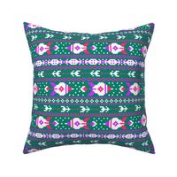 fair isle rockets pink purple blue