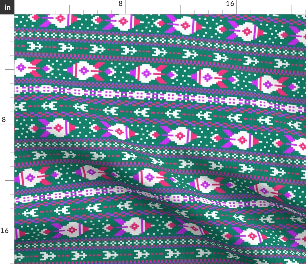 fair isle rockets pink purple blue