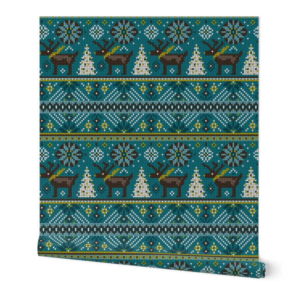 Festive Fair Isle - Teal