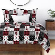 Adventure (bear) patchwork quilt top || buffalo plaid (90)