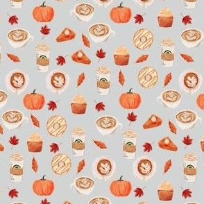 MINI - pumpkin spice latte fabric, watercolor fabric, watercolor latte, holiday, fall fabric 