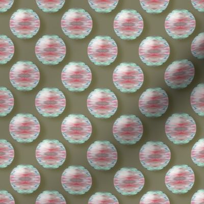 CPD 3 - Chevron Polka Dots in Sage Green - Coral Pink - Pastel Green
