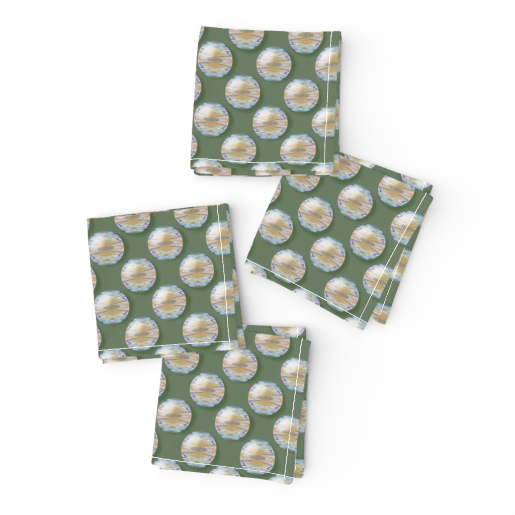 CPD 4 - Small - Chevron Polka Dots in Sage Green - Pastel Orange - Yellow - Blue