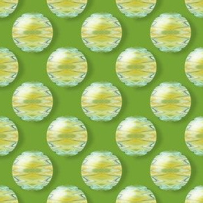 CPD5 - Medium - Chevron Polka Dots in Spring Green - Yellow - Pastel Teal