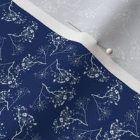 grass stalks white on navy - small