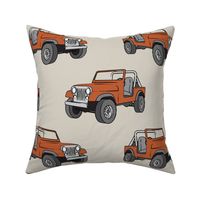 (jumbo scale) jeep - rust orange on beige C18BS