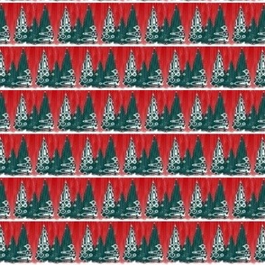 Evergreen Winter Fir Trees in the Snow Holiday Christmas Print