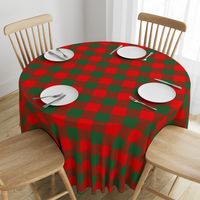 Jumbo Holly Red and Evergreen Green Christmas Country Cabin Buffalo Check