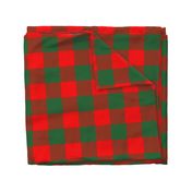 Jumbo Holly Red and Evergreen Green Christmas Country Cabin Buffalo Check