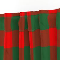 Jumbo Holly Red and Evergreen Green Christmas Country Cabin Buffalo Check