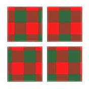 Jumbo Holly Red and Evergreen Green Christmas Country Cabin Buffalo Check