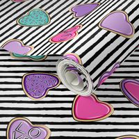 heart sugar cookies - valentines - black stripe