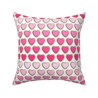 heart sugar cookies - valentines - pink gradient