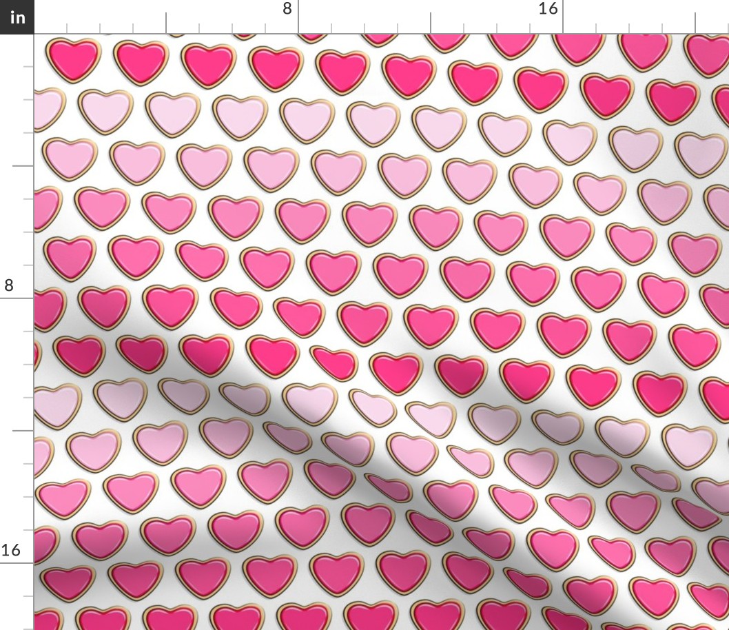 heart sugar cookies - valentines - pink gradient