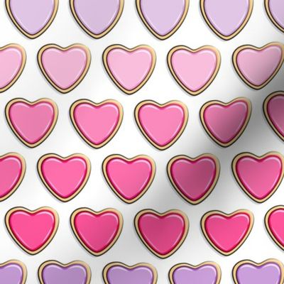 heart sugar cookies - valentines - gradient