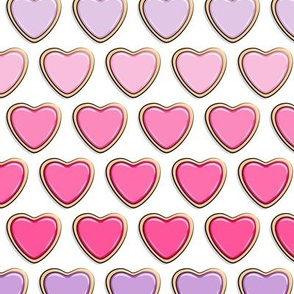heart sugar cookies - valentines - gradient