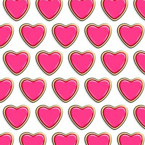 heart sugar cookies - valentines - pink