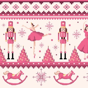 Nutcracker Fair Isle Pink Big scale