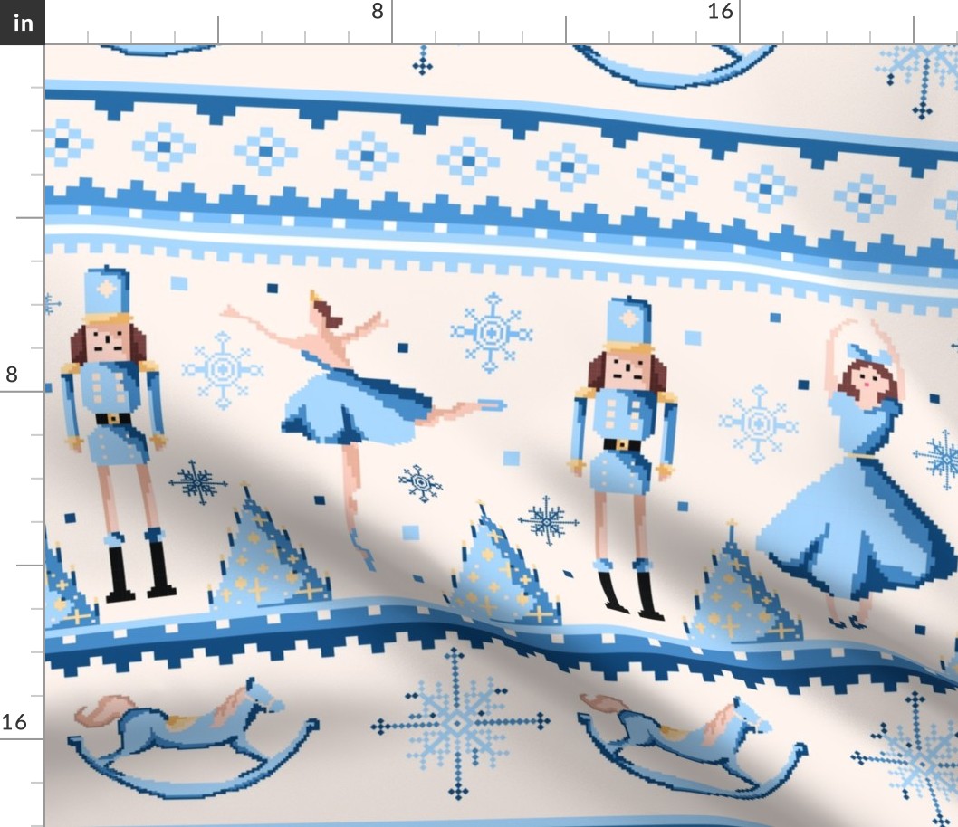 Nutcracker Blue version on beige Big scale