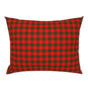 Tiny Holly Red and Balsam Green Christmas Country Cabin Buffalo Check