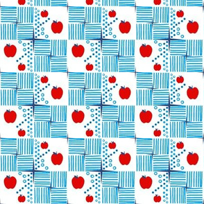 Lay it out / Stitch it Up - blue/red Apple for the teacher  