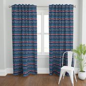 Northwoods 1 Bear House Outdoors Stripe Dark Blue