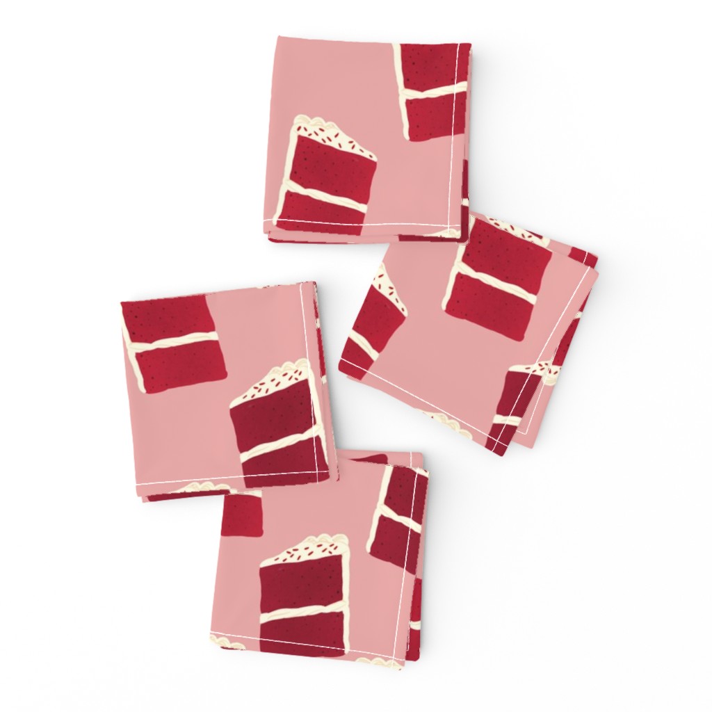 Red Velvet Cake  Slices (pink background, smaller scale)