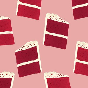 Red Velvet Cake  Slices (pink background, smaller scale)