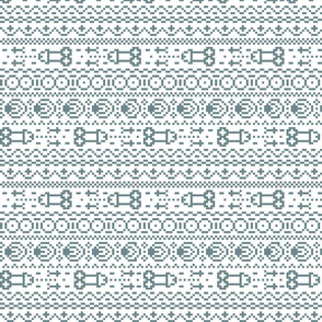 fair isle NSFW ice blue and white