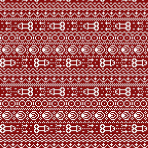 fair isle NSFW burgundy and white