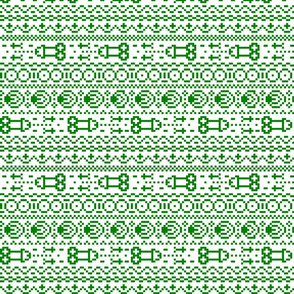 fair isle NSFW green and white