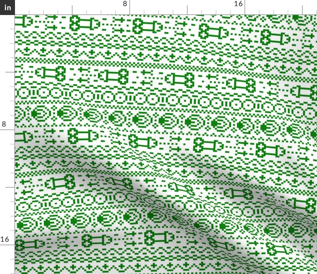 fair isle NSFW green and white