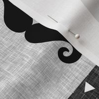 little man mustache wholecloth - monochrome (90) C18BS