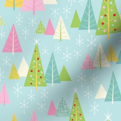 Retro Christmas Forest -Granny's Quilt