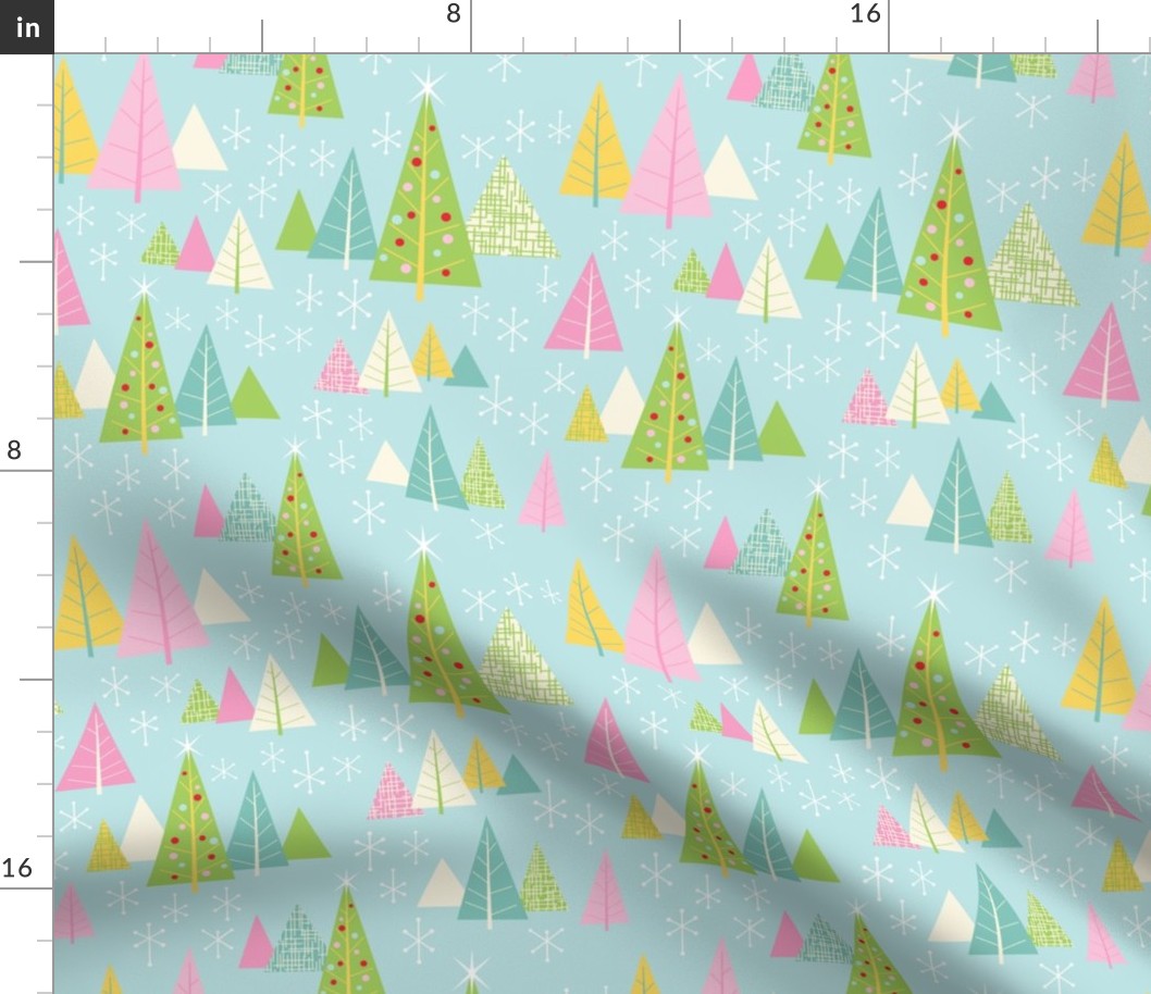 Retro Christmas Forest -Granny's Quilt