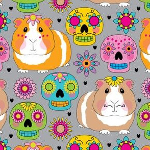 guinea-pigs-with-sugar-skulls-on-charcoal