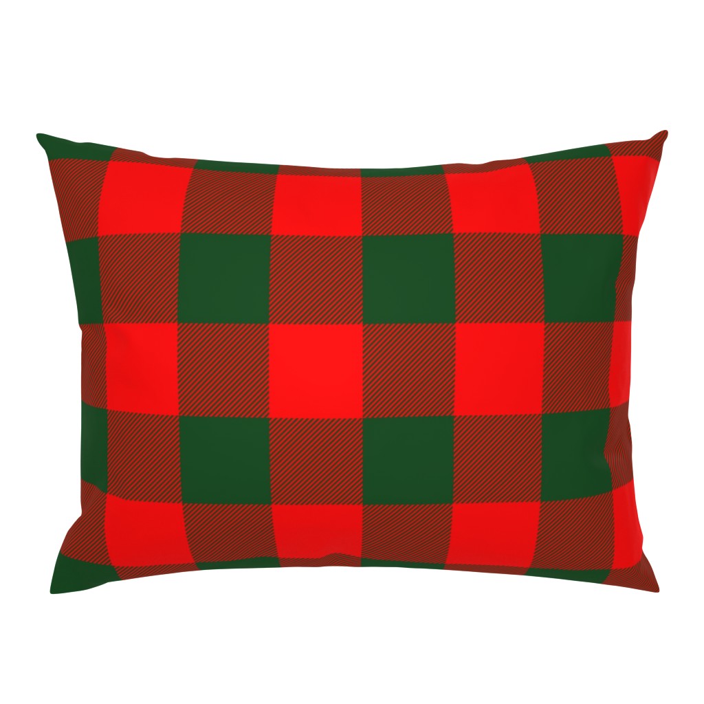 Jumbo Holly Red and Balsam Green Christmas Country Cabin Buffalo Check