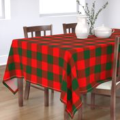 Jumbo Holly Red and Balsam Green Christmas Country Cabin Buffalo Check