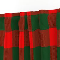 Jumbo Holly Red and Balsam Green Christmas Country Cabin Buffalo Check