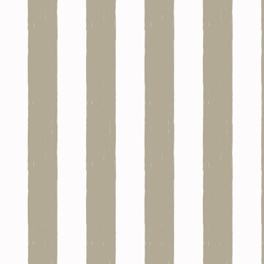 CUSTOM - 2" classic awning stripe, taupe (beige) and white