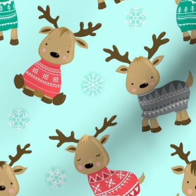 Baby Christmas Reindeer Fair Isle Jumpers